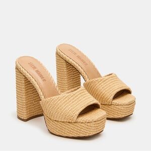Steve Madden Women's Woven Tan Platform Heels